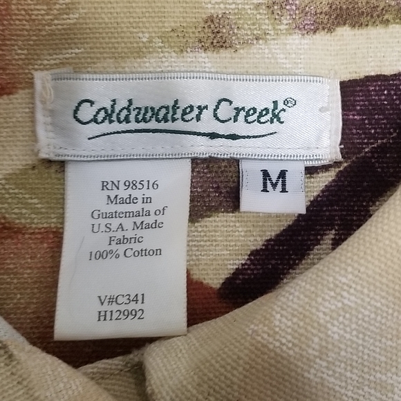 Coldwater Creek Tropical Womens M Cotton Button up Long Sleeve Jacket - Picture 3 of 12